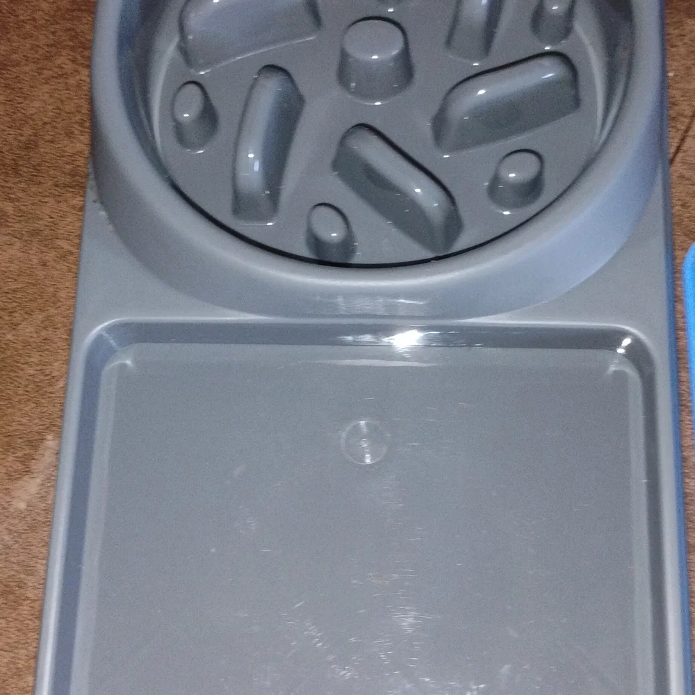 Apex Gray and Blue Dog Bowl Feeder